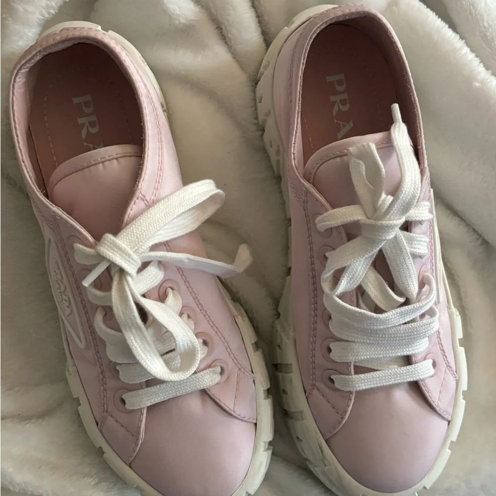 Prada Pink Platform Sneakers